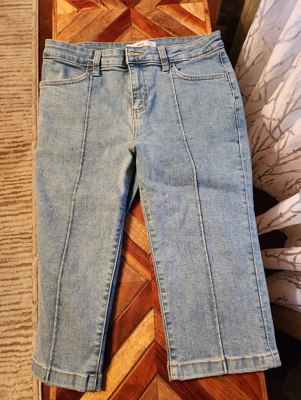 Mango Light Blue Denim Shorts